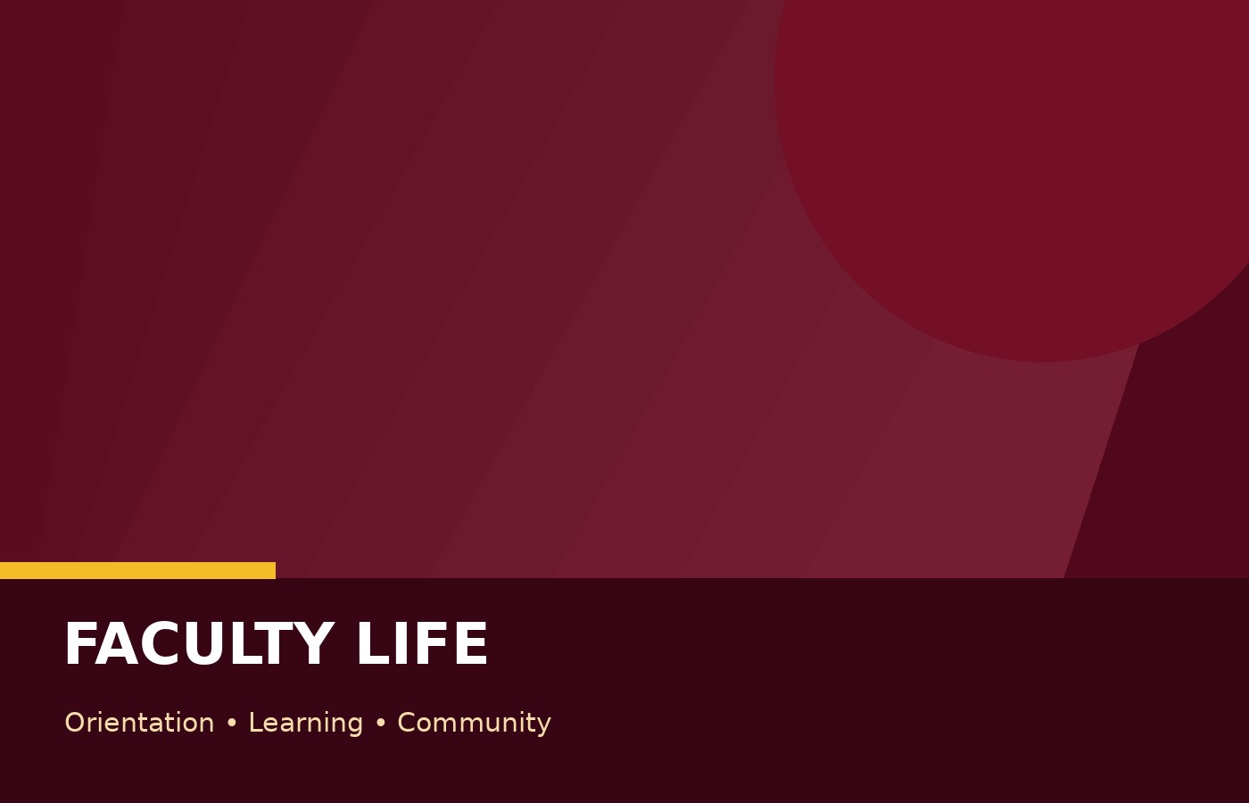 Faculty learning environment