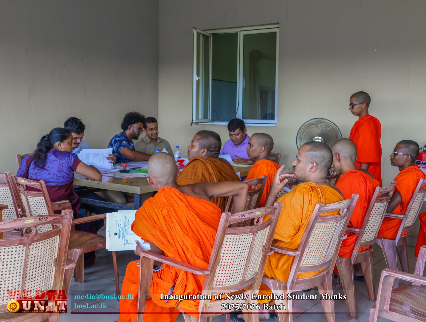 Newly enrolled student monks during registration