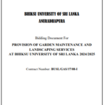 Provision of garden maintenance and landscaping services at Bhiksu university of sri lanka 2024/2025