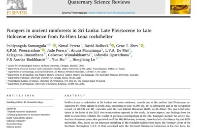 Foragers in ancient rainforests in Sri Lanka: Late Pleistocene to Late Holocene evidence from Fa-Hien Lena rockshelter